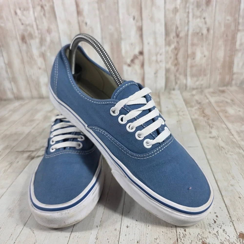 Vans‎ Authentic Blue Canvas Low Top Sneakers Womens 9.5 Mens 8 Skate Shoes